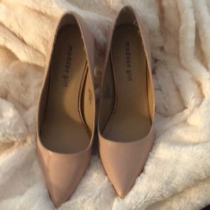 Nude patent pumps madden girl